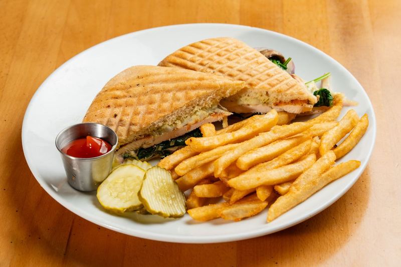Chicken Pesto Panini as served at Sunview Cafe Anna