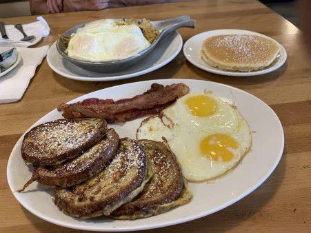 Cinnamon French Toast Combo as served at Sunview Cafe Anna