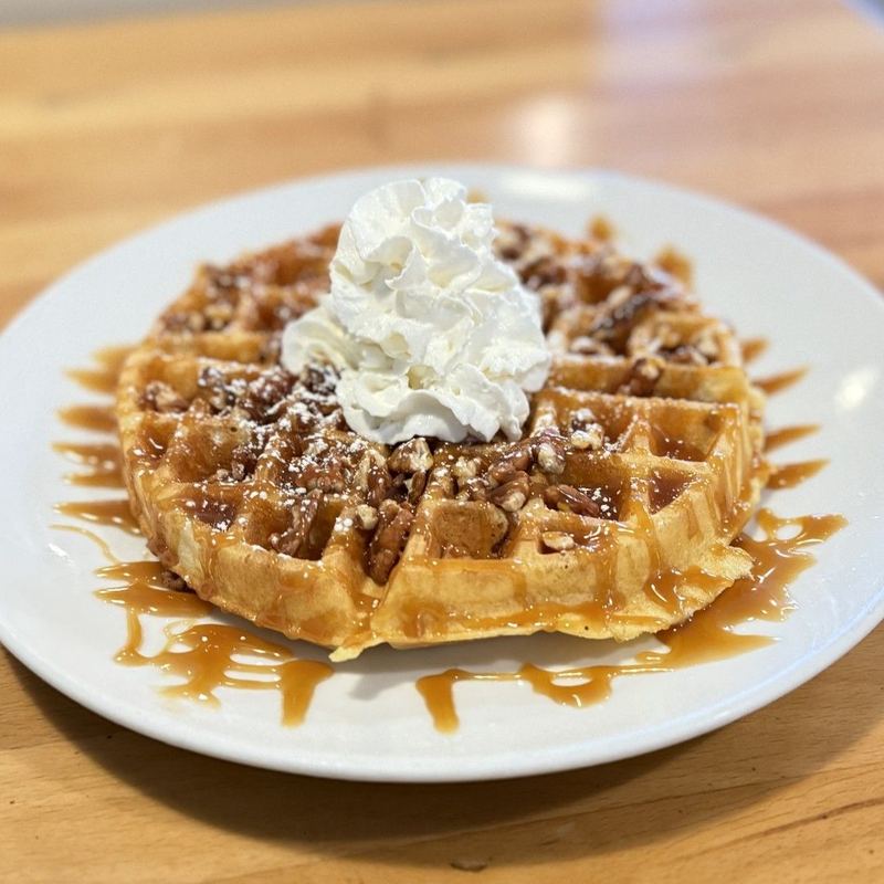 Caramel Pecan Waffle as served at Sunview Cafe Anna